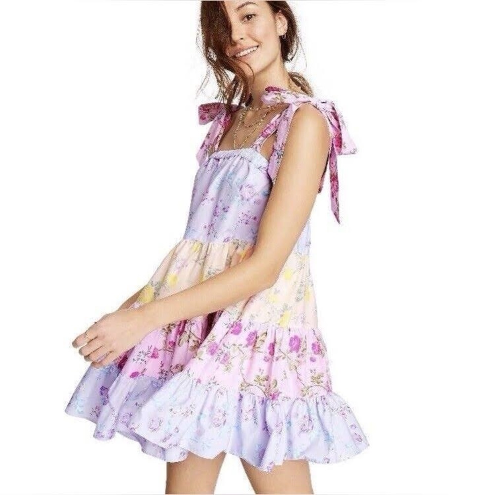 LoveshackFancy x Target Jeanne in Mixed Floral tiered dress, size 1x!